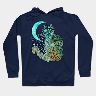 Cat Moon Dreaming (Turquoise Edition) Hoodie